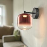 Aplique de pared LED Lissy negro vidrio gold degradado