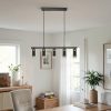 Lampara colgante LED Kim negro vidrio smoke degradado