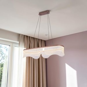 Lámpara LED colgante Boreal café acrilico luz cálida 56W