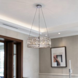 Lámpara colgante 6xE14 Bryana cromado cristal K9