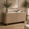 Bufetera Ema con top de cerámica blanca con base beige