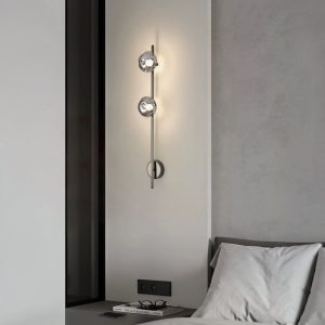 Aplique LED de pared Aura metal y vidrio smoke luz cálida