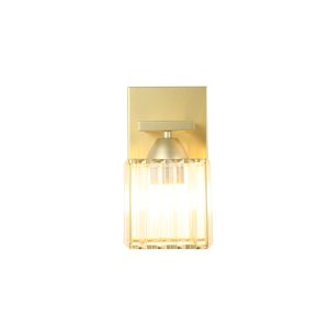 Aplique de pared March E27 dorado con cristal