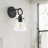Aplique de pared Marin E27 negro con vidrio