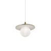 Lámpara LED colgante Mila brass y piedra luz cálida