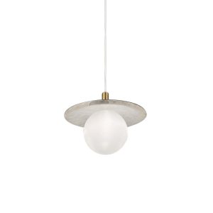 Lámpara LED colgante Mila brass y piedra luz cálida