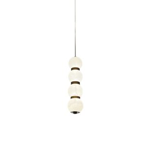 Lámpara LED colgante Mortys brass y piedra luz cálida
