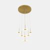 Lámpara LED colgante Flow brass con vidrio luz cálida 21W