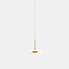 Lámpara LED colgante Flow brass con vidrio luz cálida 3W