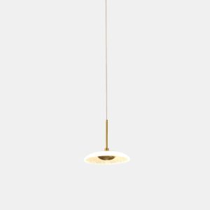 Lámpara LED colgante Flow brass con vidrio luz cálida 3W