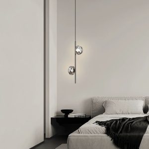Lámpara LED colgante Aura metal y vidrio smoke 2 luces 10W