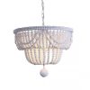 Lámpara colgante Lucine 4xE27 metal blanco y madera