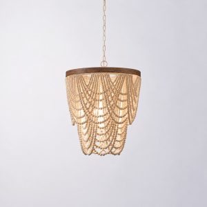 Lámpara colgante Katrina 4xE27 metal y madera natural