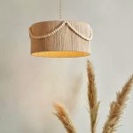 Lámpara colgante Benedit 4xE27 metal y madera blanca
