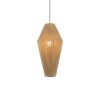 Lámpara colgante Sheril E27 metal y fibra natural 30x60cm