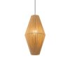 Lámpara colgante Sheril E27 metal y fibra natural 35x50cm