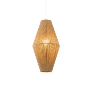 Lámpara colgante Sheril E27 metal y fibra natural 35x50cm