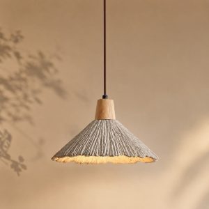 Lámpara colgante G9 Fannith madera beige 26cm