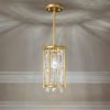 Lámpara colgante E14 Dania brass con cristal