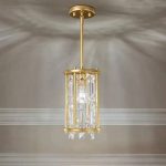 Lámpara colgante E14 Dania brass con cristal