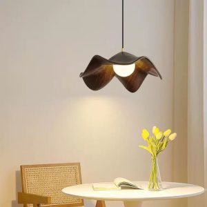 Lámpara colgante G9 Artemisa metal y resina walnut