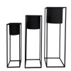 Set x3 portamacetas Brina de metal negro 70cm/60cm/50cm