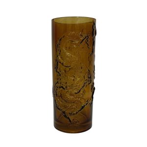 Florero Neo de vidrio texturizado ámbar 25cm