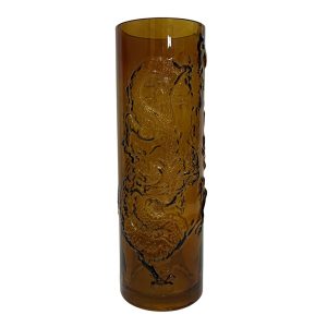 Florero Neo de vidrio texturizado ámbar 30cm