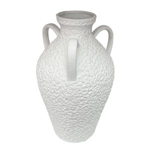 Jarrón Maison Rústico de cerámica color blanco 35cm