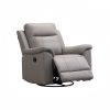 Reclinable individual manual Mirna tipo cuero gris