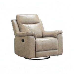 Reclinable individual manual Mirna tipo cuero beige