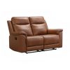 Reclinable doble manual Mirna tipo cuero café