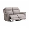Reclinable doble manual Mirna tipo cuero gris