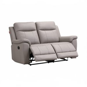 Reclinable doble manual Mirna tipo cuero gris