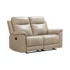 Reclinable doble manual Mirna tipo cuero beige