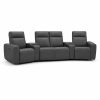 Sala cine en casa Bowie reclinable 4P gris con consola