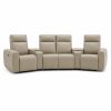 Sala cine en casa Bowie reclinable 4P beige con consola