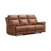 Reclinable triple manual Mirna tipo cuero café
