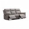 Reclinable triple manual Mirna tipo cuero gris