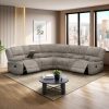 Sofa seccional reclinable Luke de tapiz greige