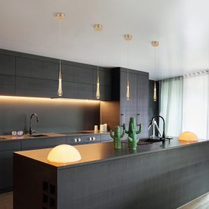 Lámpara LED colgante Drop estructura cristal luz cálida