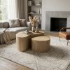 Set x2 mesas de centro Rowan tipo travertino beige