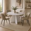 Mesa de comedor redonda Ø120 piedra sinterizada glossy