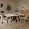Mesa de comedor rectangular 160x76 top piedra sinterizada