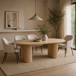 Mesa de comedor rectangular 200x75 top piedra sinterizada
