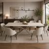Mesa comedor rectangular extensible top piedra sinterizada
