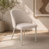 Silla de comedor sin brazos Tyra tapiz taupe claro
