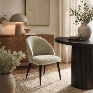 Silla de comedor sin brazos Tyra verde grisáceo