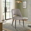 Silla de comedor sin brazos Karim de tapiz taupe