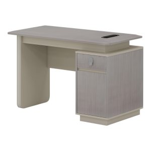 Escritorio con cajones y pasacables Austin gris/beige